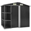 Image de vidaXL Abri de Jardin avec Etagère Cabine de Stockage Remise à Outils Abri de Rangement Hangar Cour Extérieur Anthracite 205x130x183 cm Fer