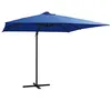 Image de vidaXL Parasol de jardin en porte-à-faux lumières LED et mât en acier