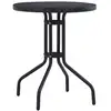 Image de vidaXL Table de jardin Noir 80 cm Acier et verre