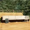 Image de vidaXL Salon de jardin 4 pcs avec coussins résine tressée marron