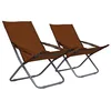 Image de Chaises pliables de plage lot de 2 Tissu Marron
