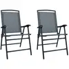 Image de vidaXL Chaises de jardin pliables lot de 2 Textilène Gris