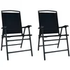 Image de Chaises de jardin pliables lot de 2 Textilène Noir