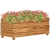 Image de vidaXL Lit surélevé 100x40x38 cm bois de teck recyclé et acier