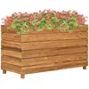 Image de vidaXL Lit surélevé 100x40x55 cm bois de teck recyclé et acier