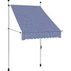 Image de vidaXL Auvent Rétractable Manuel Auvent de Terrasse Banne de Jardin Store de Balcon Auvent d'Extérieur Ombrage des Fenêtres 100 cm Rayures Bleues et Blanches