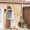 Image de vidaXL Auvent rétractable manuel 100 cm Rayures jaunes et bleues