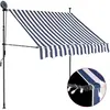 Image de vidaXL Auvent manuel rétractable avec LED 100 cm Bleu et blanc
