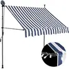 Image de vidaXL Auvent manuel rétractable avec LED 200 cm Bleu et blanc