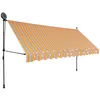 Image de vidaXL Auvent Manuel Rétractable avec LED Store de Terrasse Auvent de Jardin Auvent de Balcon Extérieur Ombrage des Fenêtres 150 cm Jaune et Bleu
