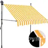 Image de vidaXL Auvent manuel rétractable avec LED 150 cm Blanc et orange