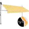 Image de vidaXL Auvent manuel rétractable avec LED 400 cm Blanc et orange