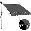 Image de vidaXL Auvent manuel rétractable avec LED 150 cm Anthracite