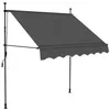 Image de vidaXL Auvent Manuel Rétractable avec LED Store de Terrasse Auvent de Jardin Auvent de Balcon Extérieur Ombrage des Fenêtres 200 cm Anthracite