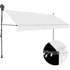 Image de vidaXL Auvent Manuel Rétractable avec LED Store de Terrasse Auvent de Jardin Auvent de Balcon Extérieur Ombrage des Fenêtres 250 cm Crème