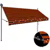 Image de vidaXL Auvent manuel rétractable avec LED 300 cm Orange et marron