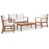 Image de vidaXL Salon de jardin avec coussins 4 pcs Bois d'acacia solide