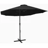 Image de vidaXL Parasol d'extérieur et poteau en aluminium 460x270 cm Noir