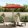 Image de vidaXL Parasol d'extérieur et mât avec aluminium 270 cm terre cuite