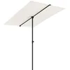 Image de vidaXL Parasol de Jardin avec Mât en Aluminium, Pare-Soleil de Patio, Abri de Soleil, Parasol de Terrasse Extérieur, 2x1,5 m Blanc Sable