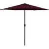 Image de vidaXL Parasol de jardin et mât en aluminium 270x246 cm rouge bordeaux