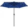 Image de vidaXL Parasol de jardin et lumières LED mât en aluminium bleu azuré