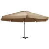 Image de vidaXL Parasol de Jardin avec Mât en Aluminium, Pare-Soleil de Patio, Abri de Soleil, Parasol de Terrasse Arrière-Cour Extérieur, 600 cm Taupe