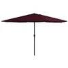 Image de Parasol de jardin avec mât en métal 390 cm rouge bordeaux