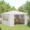Image de vidaXL Tente de réception avec parois latérales 4x4 m Blanc 90 g/m²
