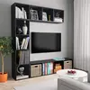 Image de vidaXL Ensemble de bibliothèque/Meuble TV 3 pcs Noir 180x30x180 cm