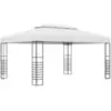 Image de vidaXL Chapiteau de jardin Acier enduit de poudre 4x3x2,7 m Blanc