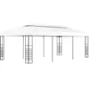Image de vidaXL Tonnelle de Jardin Belvédère Chapiteau Tente de Réception Pavillon Terrasse Extérieur Arrière-Cour Camping Mariage 6x3 m Blanc
