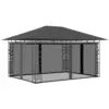 Image de vidaXL Belvédère avec moustiquaire 4x3x2,73 m Anthracite 180 g/m²