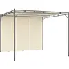 Image de vidaXL Belvédère de jardin avec rideau latéral 3x3x2,25 m Crème
