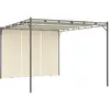 Image de vidaXL Belvédère de jardin avec rideau latéral 4x3x2,25 m Crème
