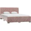 Image de vidaXL Cadre de lit sans matelas Rose Velours 140x200 cm