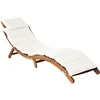 Image de vidaXL Chaise Longue avec Coussin Bois d'acacia Solide Crème