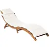 Image de vidaXL Chaise longue avec coussin Bois d'acacia solide Crème