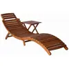 Image de vidaXL Chaise longue avec table Bois d'acacia massif Marron