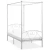 Image de vidaXL Cadre de lit à baldaquin sans matelas blanc métal 100x200 cm