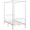 Image de vidaXL Cadre de lit à baldaquin sans Matelas Blanc métal 120x200 cm