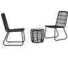 Image de vidaXL Ensemble de bistro 3 pcs Résine tressée Noir