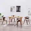 Image de vidaXL Chaises à manger lot de 4 crème bois courbé et similicuir