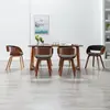 Image de vidaXL Chaises à manger lot de 6 gris bois courbé et tissu