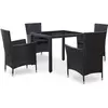 Image de vidaXL Ensemble à manger d'extérieur 5 pcs Résine tressée Noir