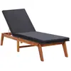 Image de vidaXL Chaise longue et coussin Résine tressée et bois d'acacia massif