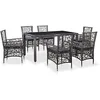 Image de vidaXL Ensemble à Manger d extérieur 7 pcs Résine tressée Gris