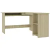 Image de vidaXL Bureau d'angle en Forme de L - en Bois de chêne Sonoma - 120 x 140 x 75 cm