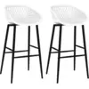Image de vidaXL Chaises de bar lot de 2 blanc