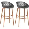 Image de vidaXL Chaises de bar lot de 2 gris
